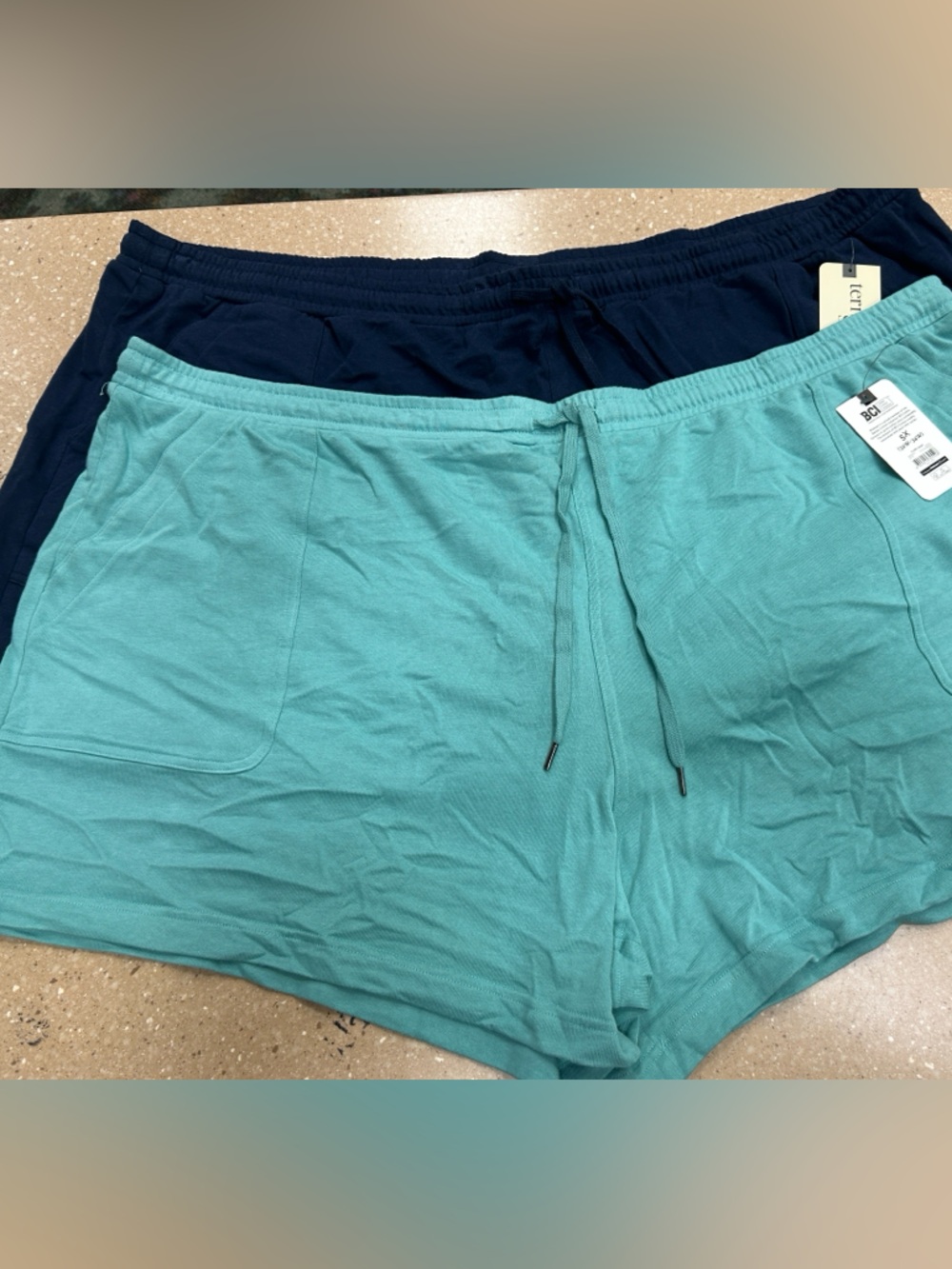 🔥2 FOR $15🔥Light Teal and Navy Casual Knit Shorts Duo - SET OF 2 ! Size 5X - Picture 6 of 6